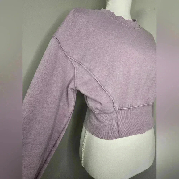 Wild Fable Cropped Crewneck Pullover Sweatshirt Berry Pink - Picture 7 of 11